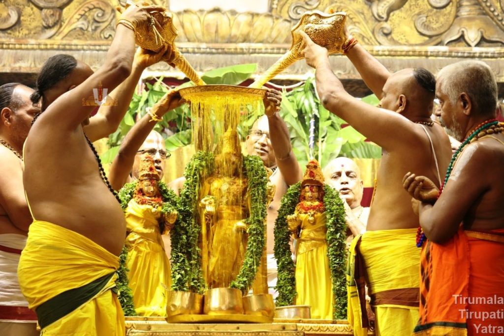 Jyestabhisekam in Tirumala - Turmeric 