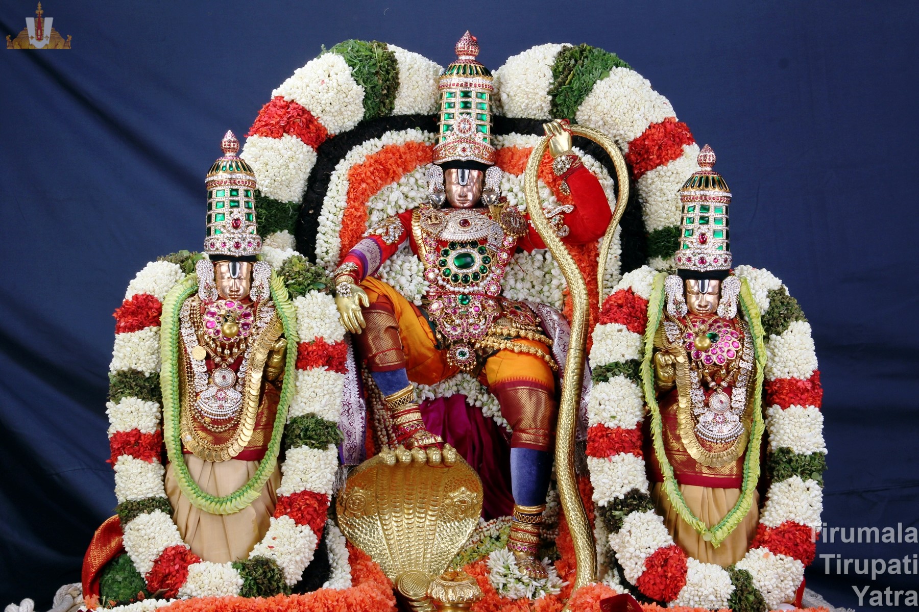 Sri Malayappaswami, Sridevi, and Bhudevi