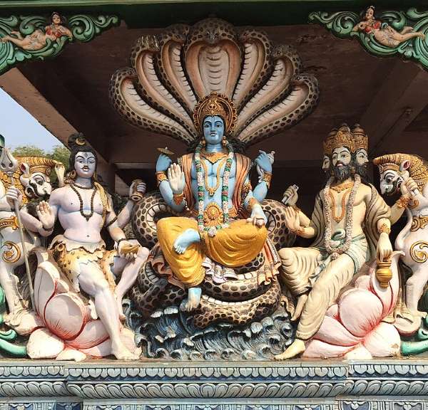 Lord Maha Vishnu with Shiva and Brahma - Guru Purnima / Vyasa Purnima