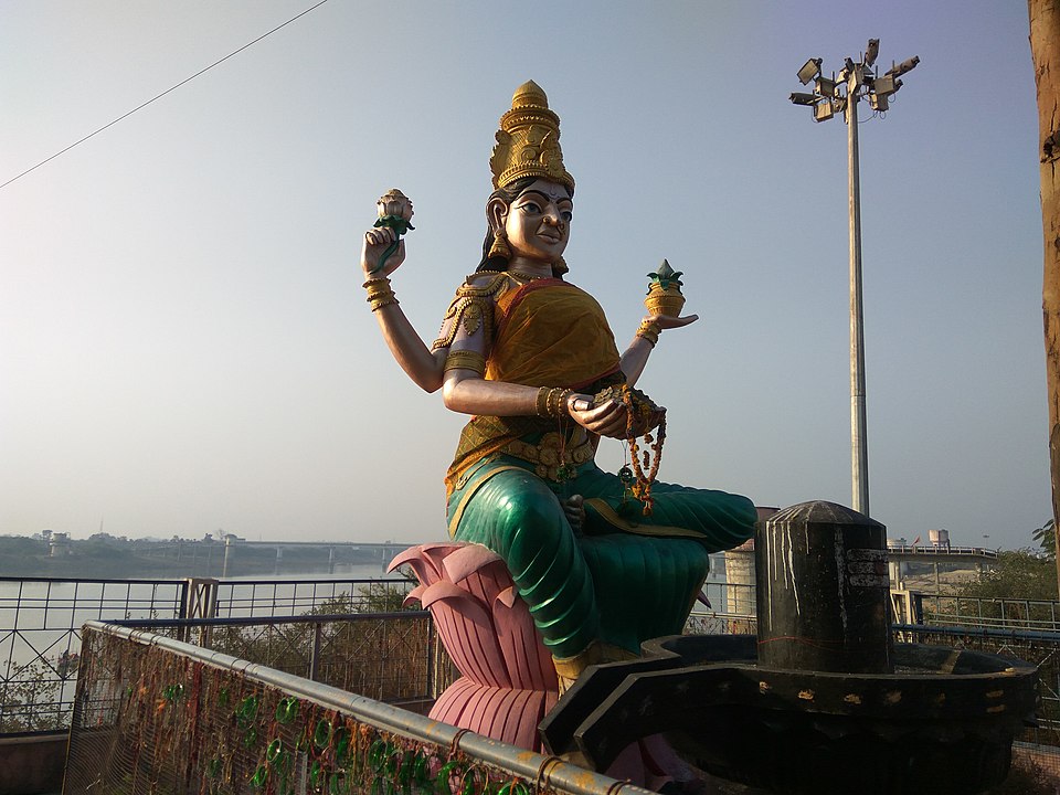 Goddess Saraswati beside Godavari river