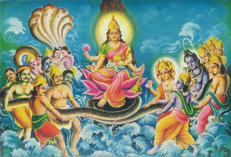 Ksheera Sagara Madhanam (Churning of the Milky Ocean) - Goddess Lakshmi