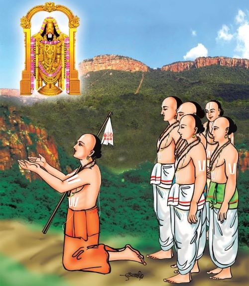 Sri Ramanuja Trekking with Knees to Tirumala