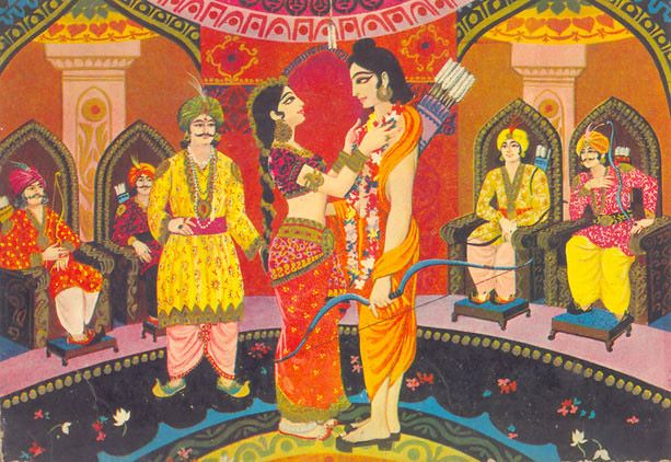 Arjuna and Draupathi - Swayamvara Mandapa